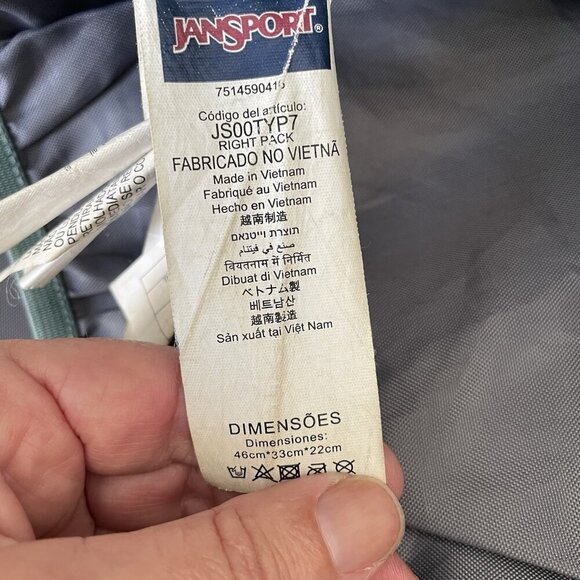 Jansport Right Pack Originals Backpack Nylon Green Suede Leather Bottom JS00TYP7 - Picture 11 of 12